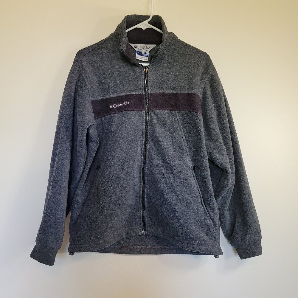 Vintage Columbia Mens Gray Interchange Fleece Jacket